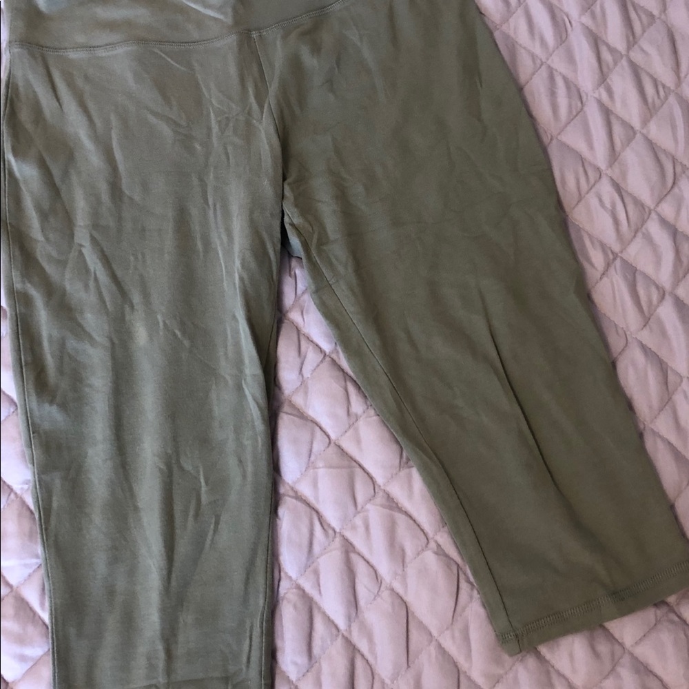Army green biker shorts